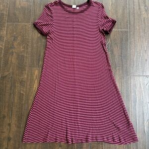 GAP Purple Casual A-Line Dress Short Sleeve Crew Neck